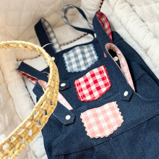 Combiblooms en jean et carreaux