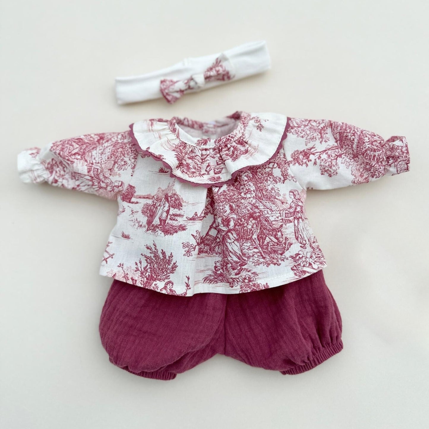 Ensemble Poupée - Toile de Jouy