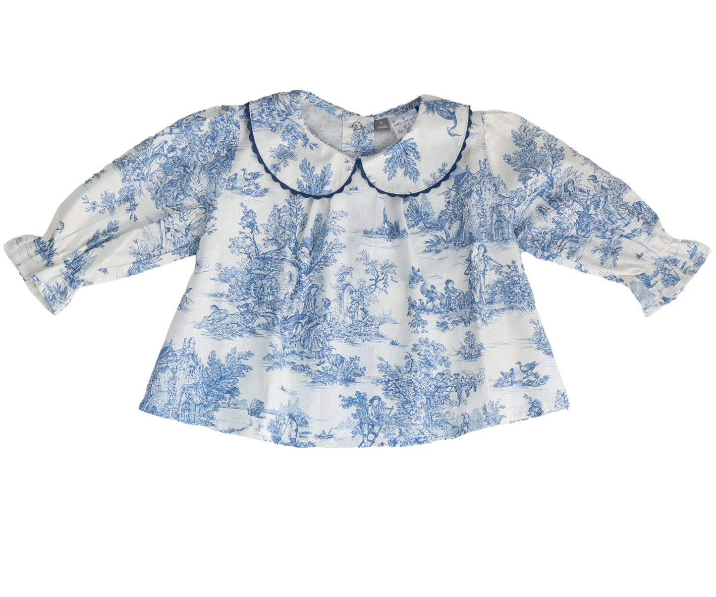 Blouse Céleste - col Claudine - Bleu