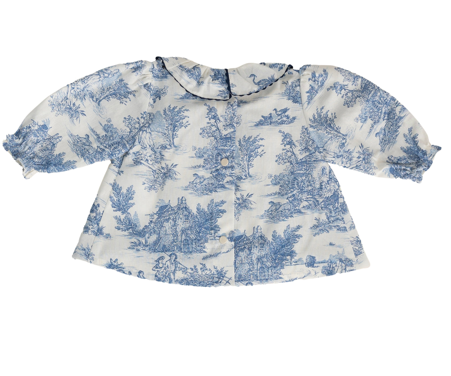 Blouse Céleste - col Claudine - Bleu