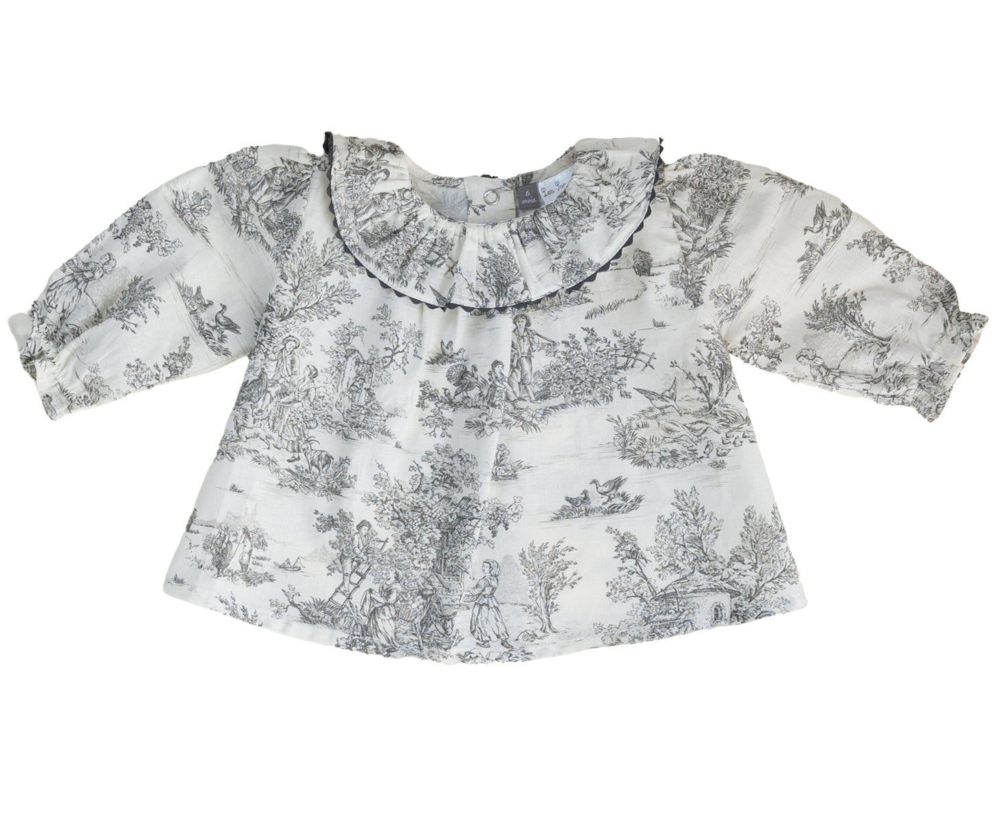 Blouse Céleste - col volanté - Gris