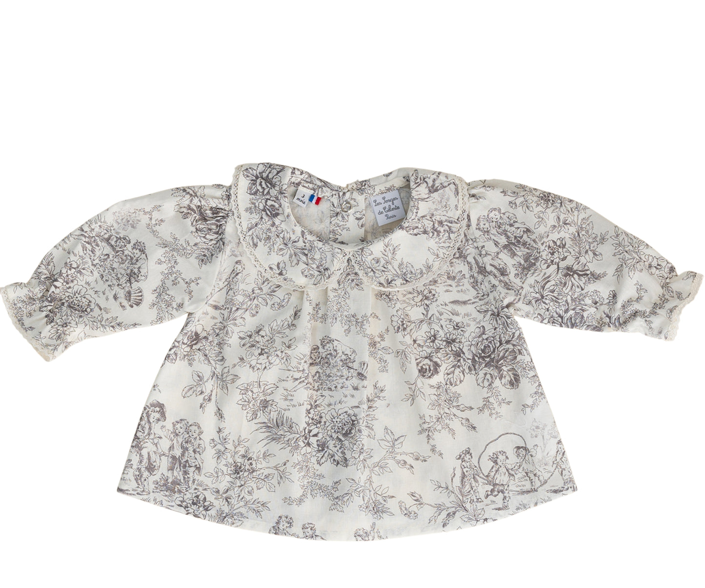 Blouse Céleste col Claudine - Gris