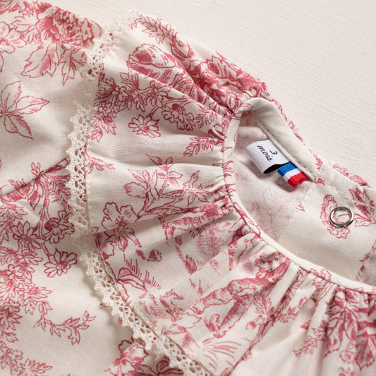 Blouse Céleste - col volanté - Rose