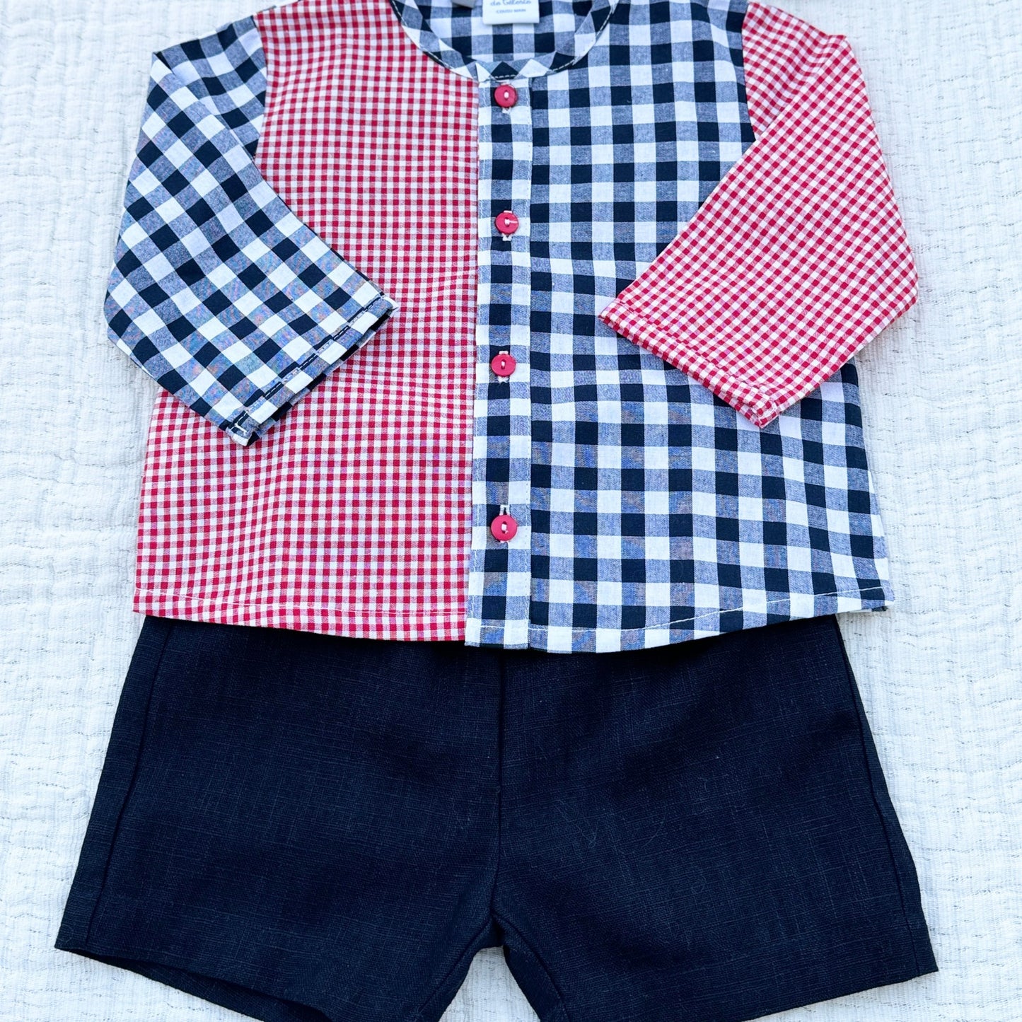 Short en lin - Bleu marine