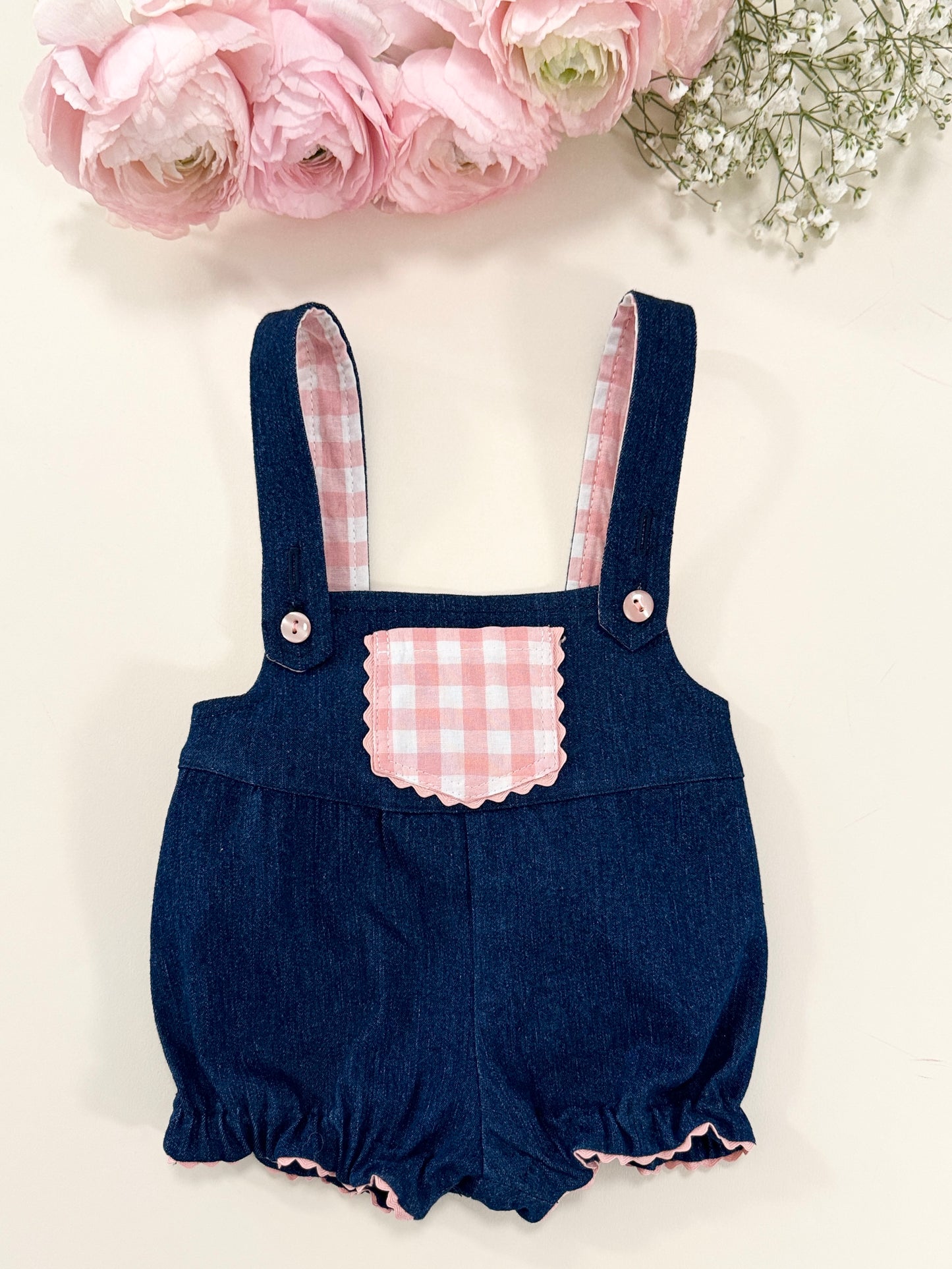 Combiblooms en jean et carreaux