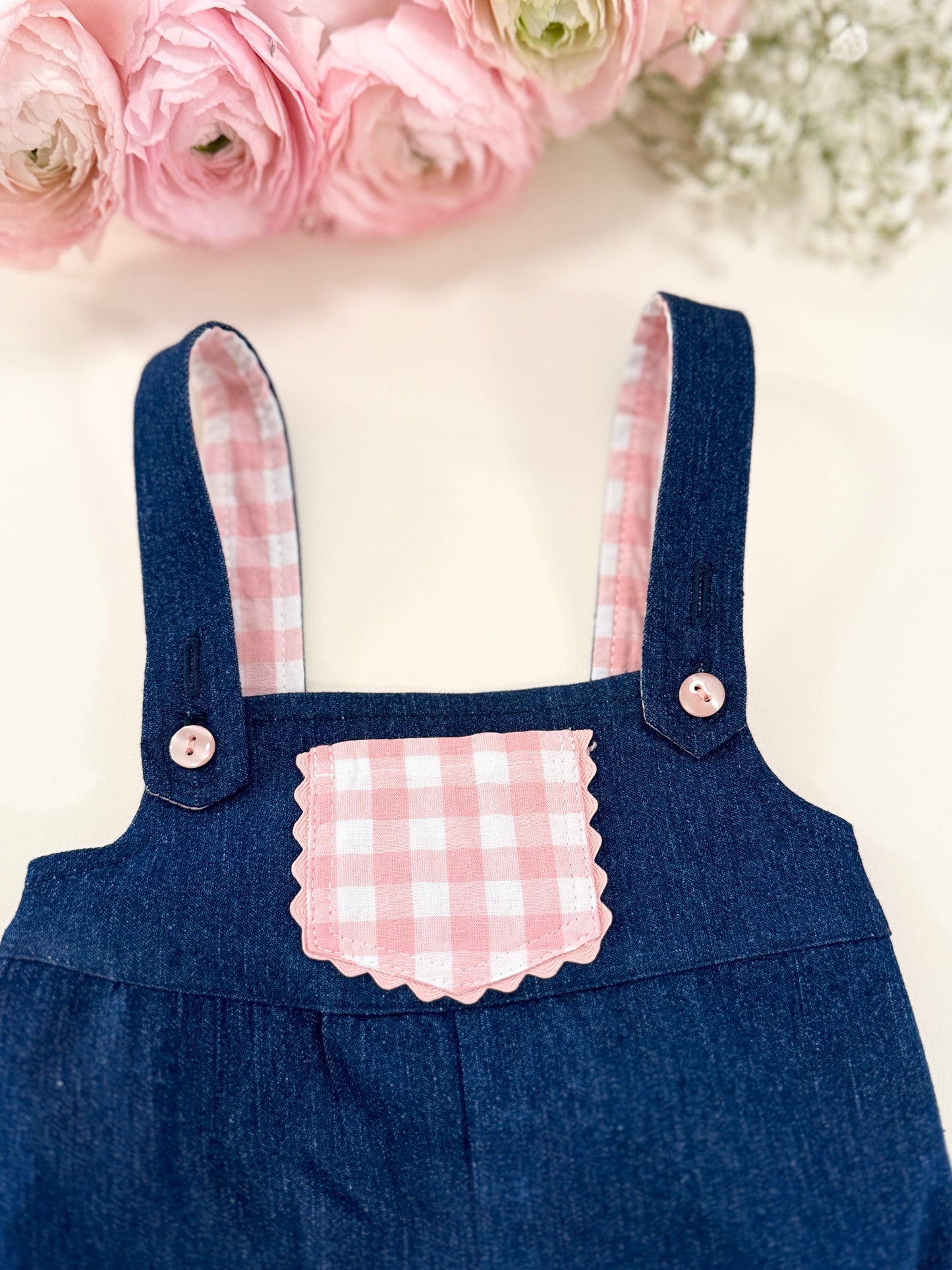 Combiblooms en jean et carreaux