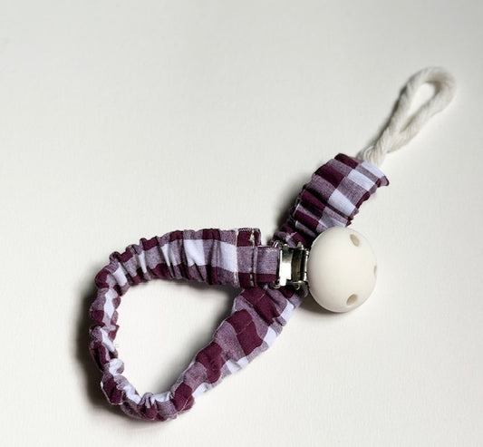 Attache-tétine Vichy - Prune