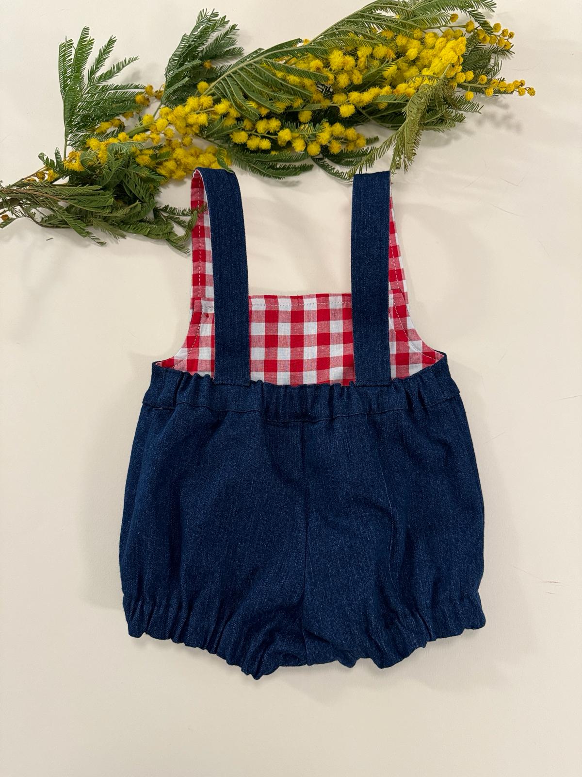 Combiblooms en jean et carreaux
